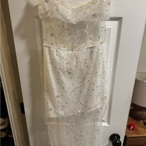 Elegant White Sequin Dress